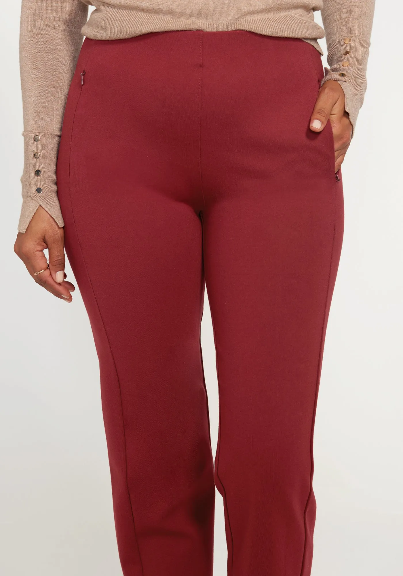 Monroe Crop Trouser | Straight (Oxblood)