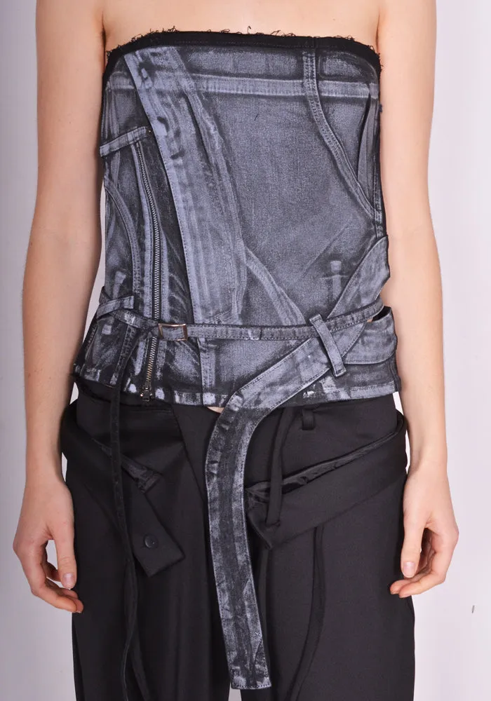 OTTOLINGER 01704812 DENIM TUBE TOP BLACK