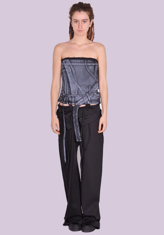 OTTOLINGER 01704812 DENIM TUBE TOP BLACK