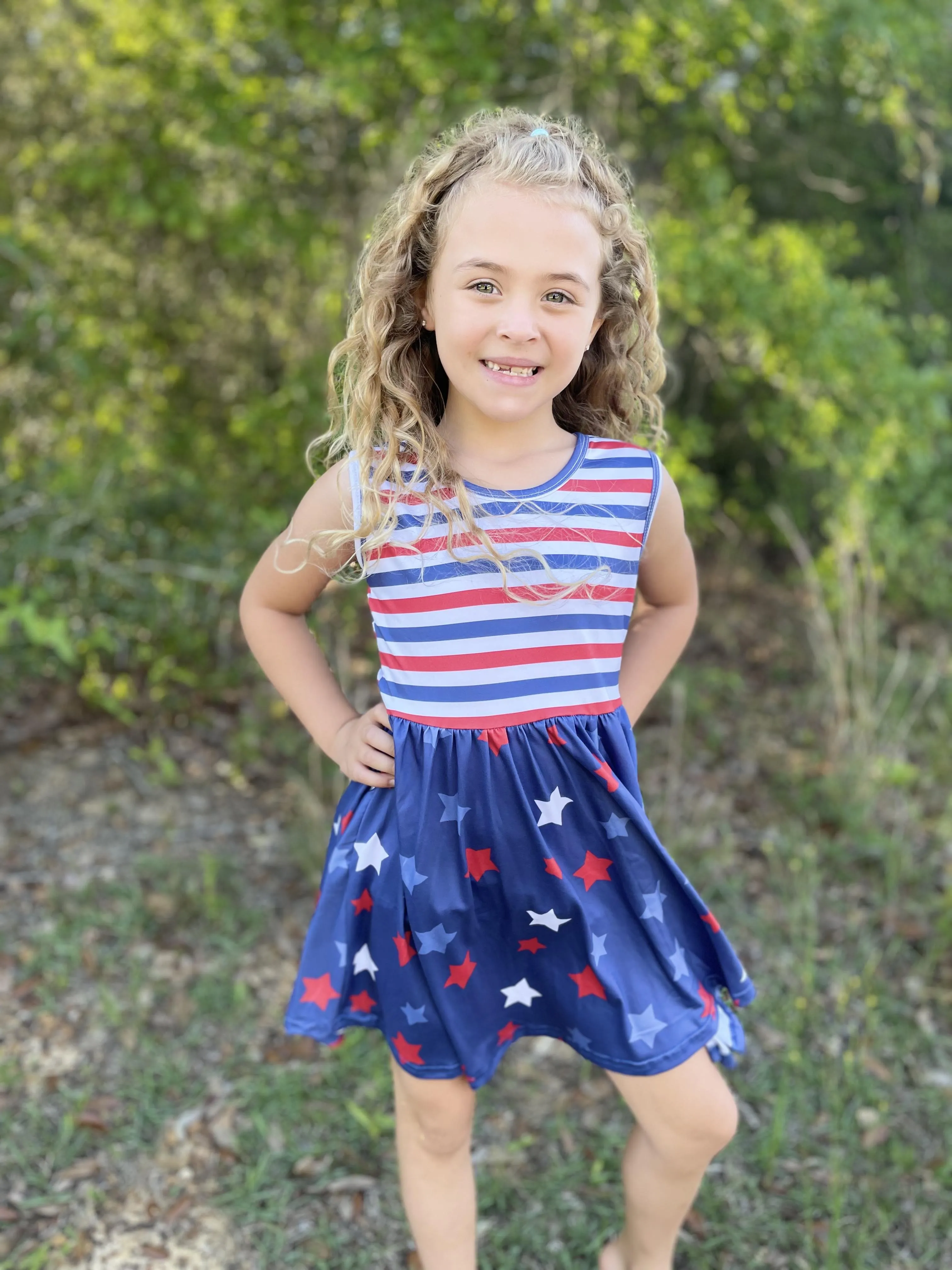 PATRIOTIC STAR & STRIPE TANK DRESS