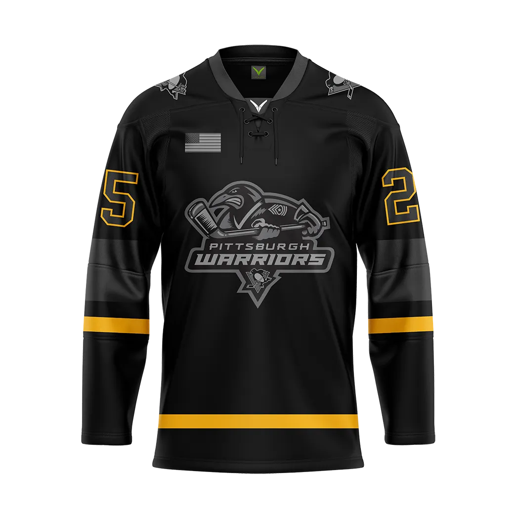 Pittsburgh Warriors Sublimated Jersey Customized Black