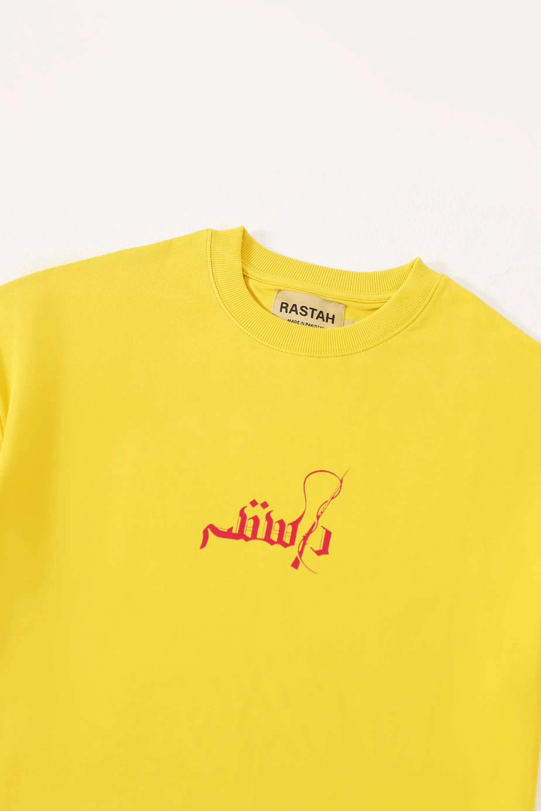 "AZAADI" PRINTED MUSTARD T SHIRT