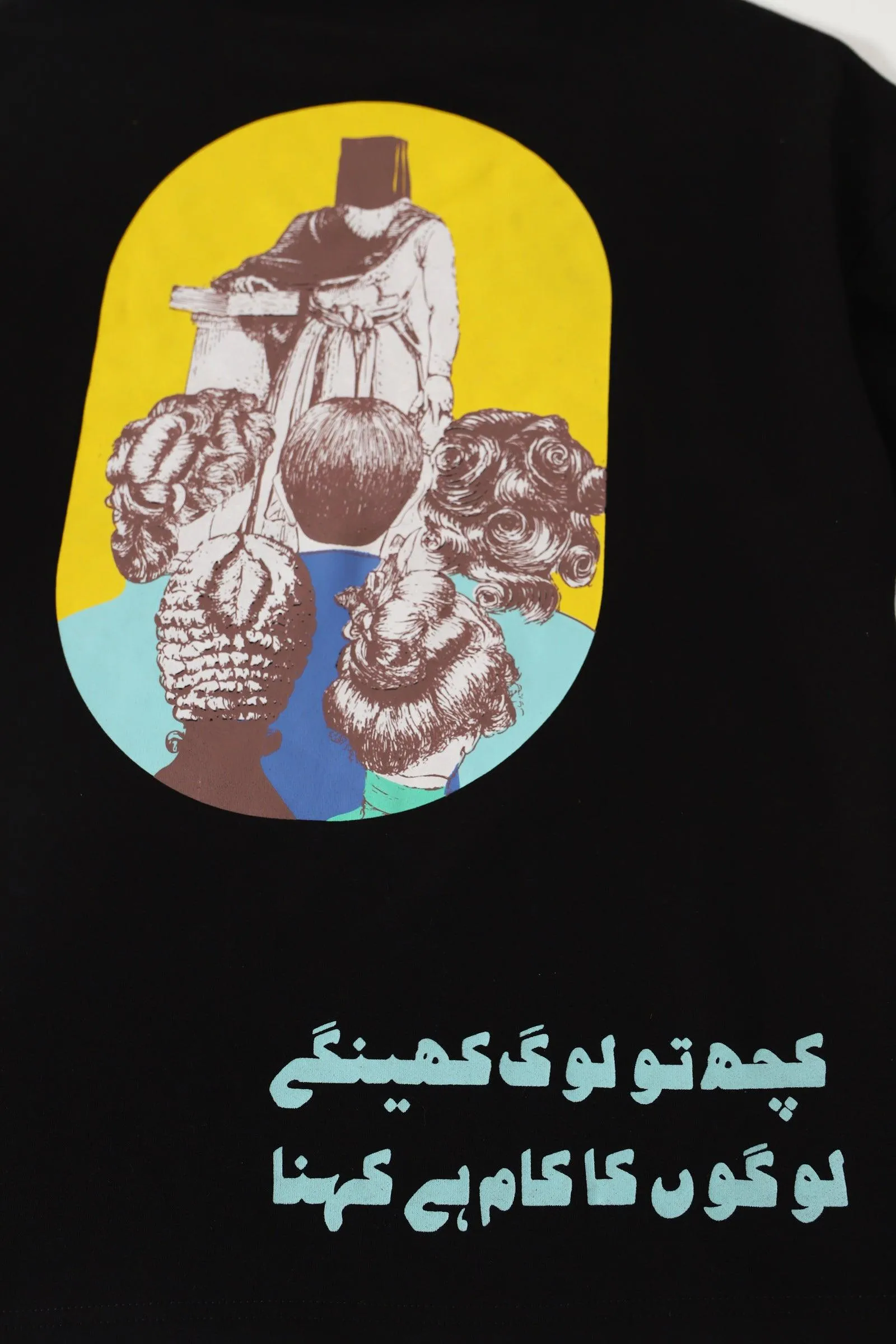 "PEOPLE TALK" PRINTED BLACK T SHIRT