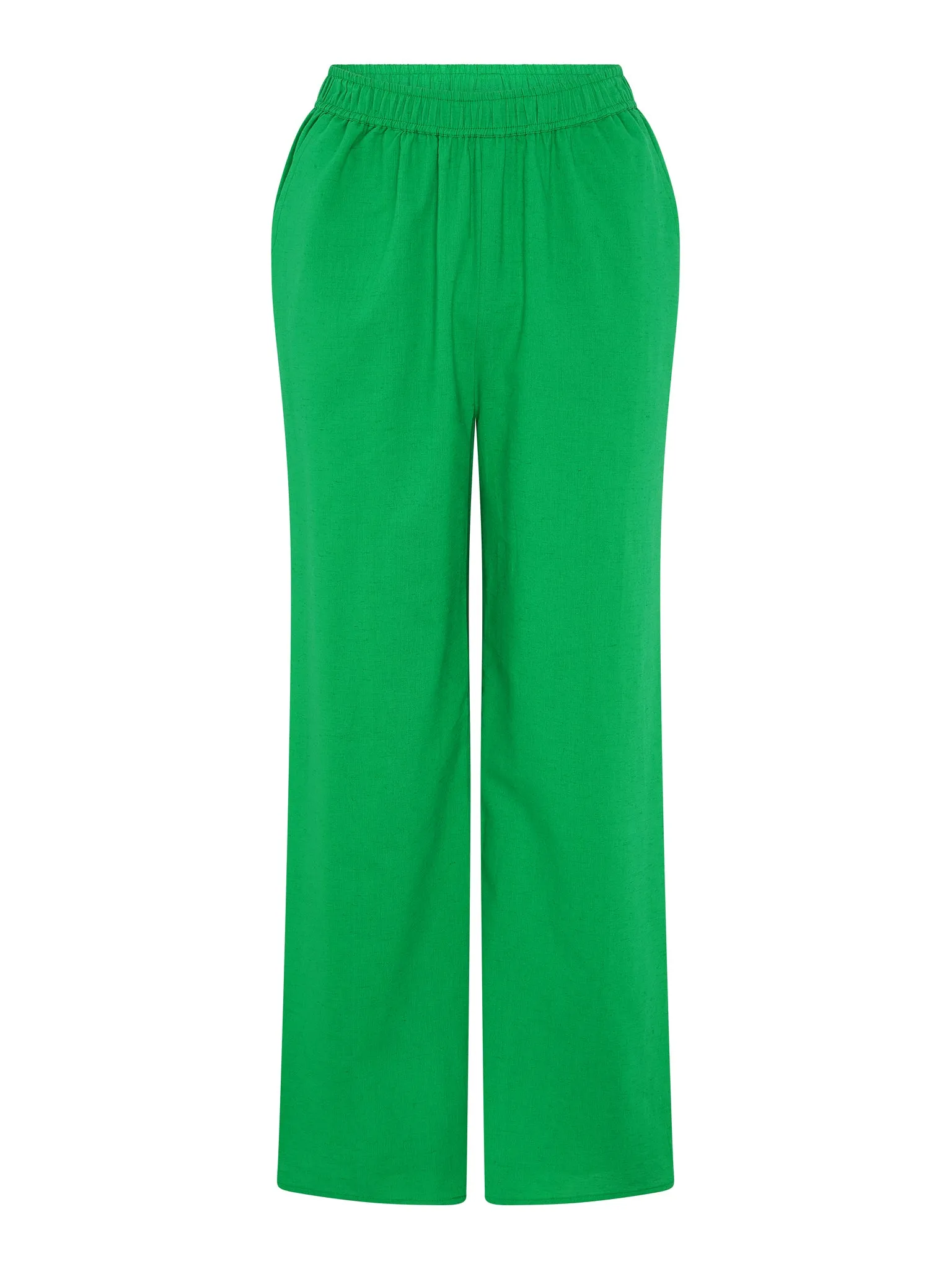 Ramela Elasticated Waist Linen Trouser in Green