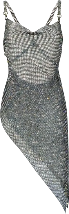 santa brands Black crystal mesh Miami Dress One Size