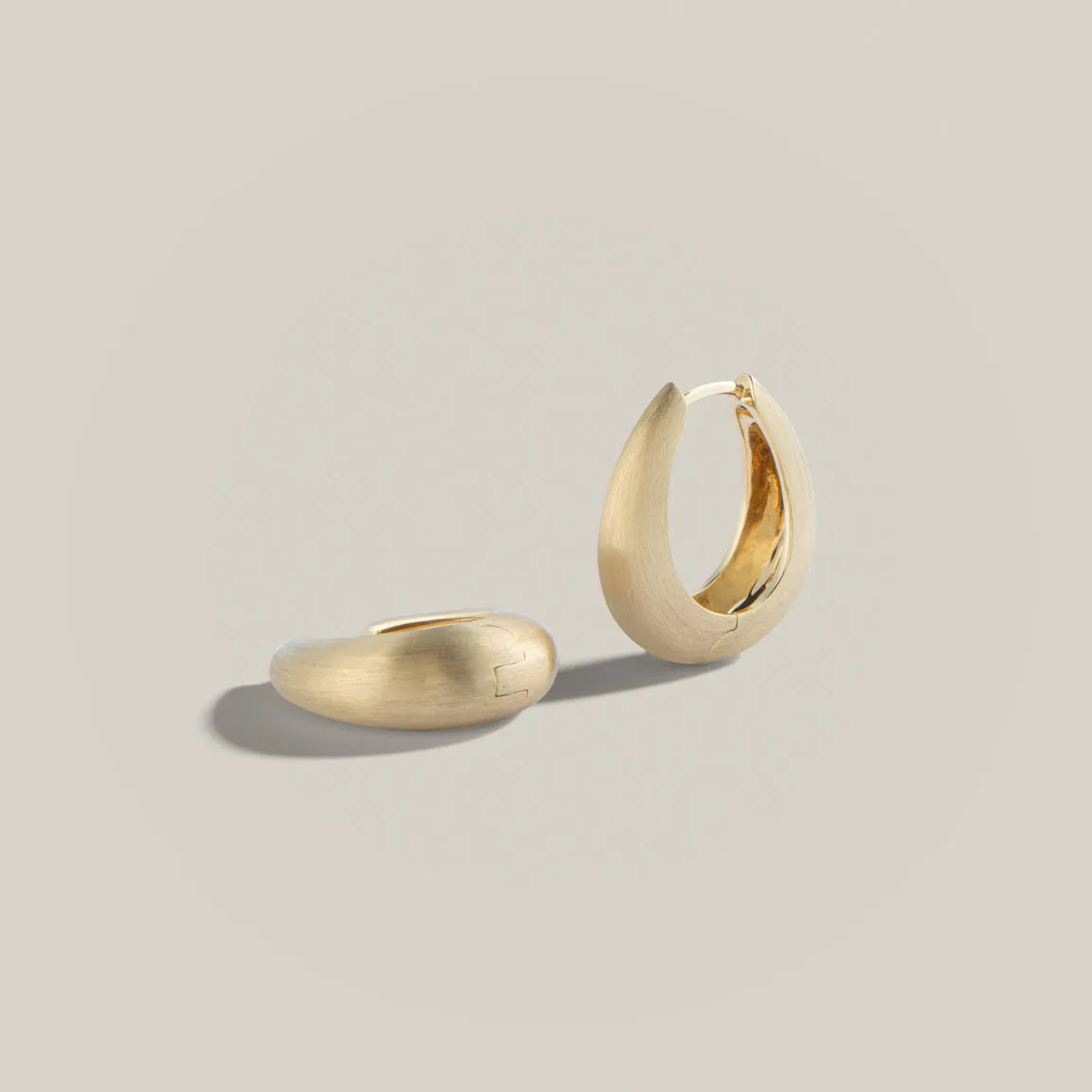 Satin Finish Gold Dust Oval Hoops