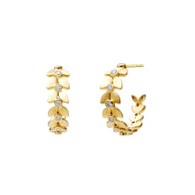 Satin Leaf Hoops
