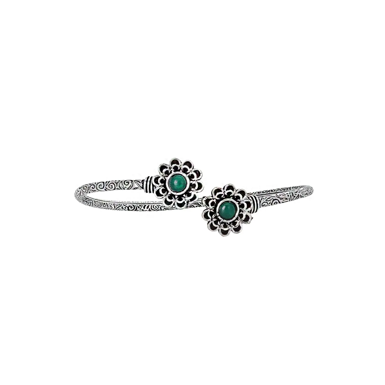 Teejh Chanralatha Silver Oxidised Floral Bracelet