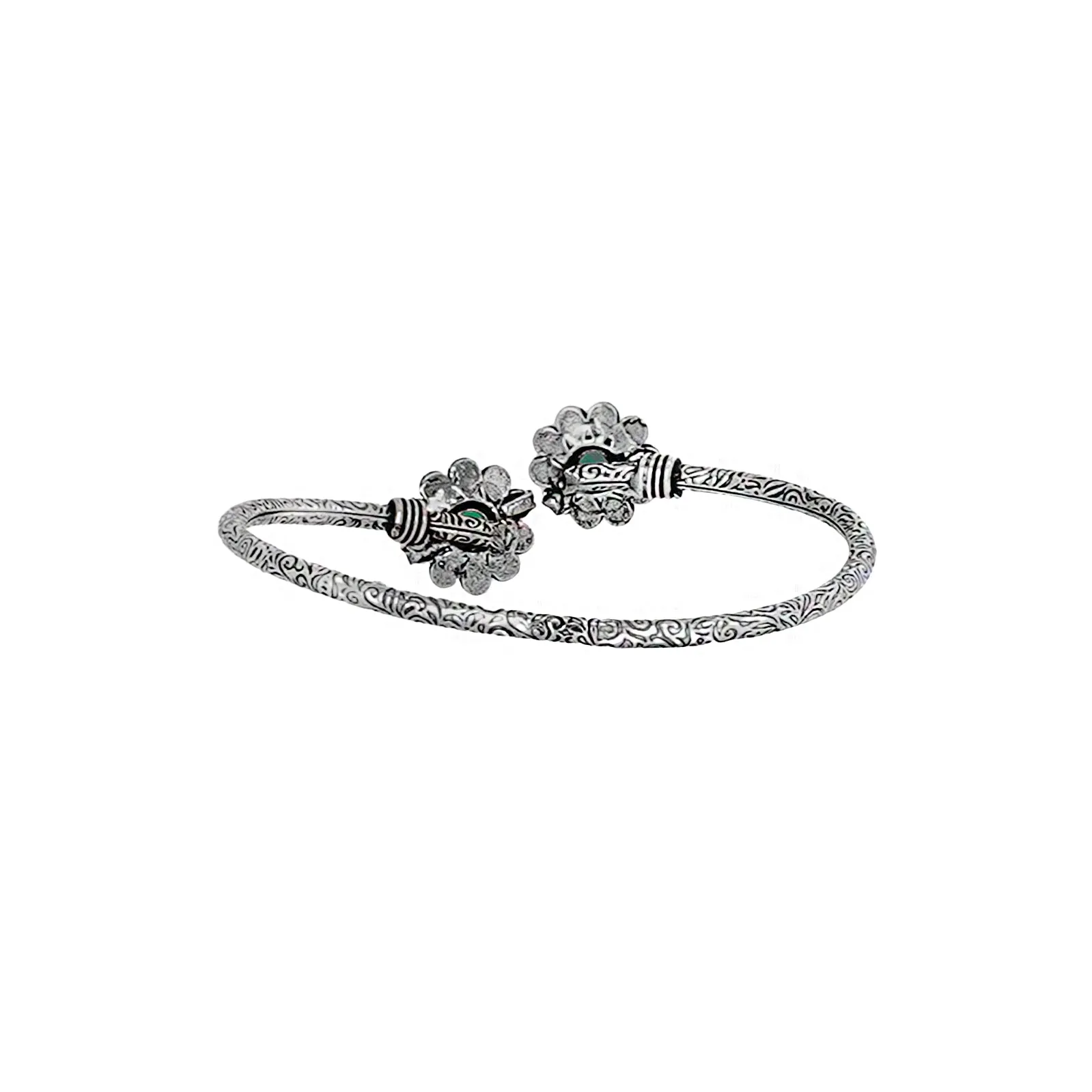 Teejh Chanralatha Silver Oxidised Floral Bracelet
