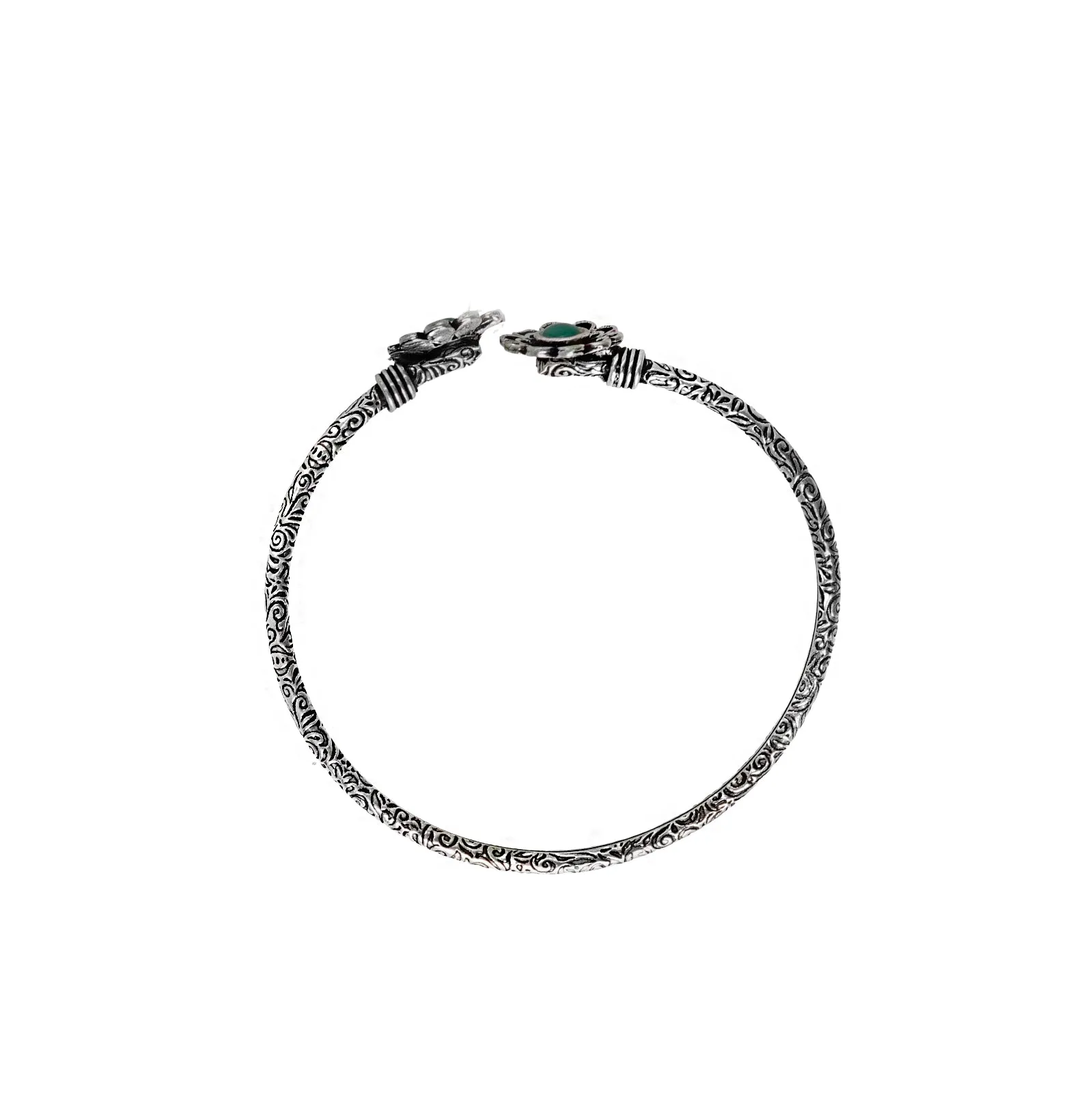 Teejh Chanralatha Silver Oxidised Floral Bracelet