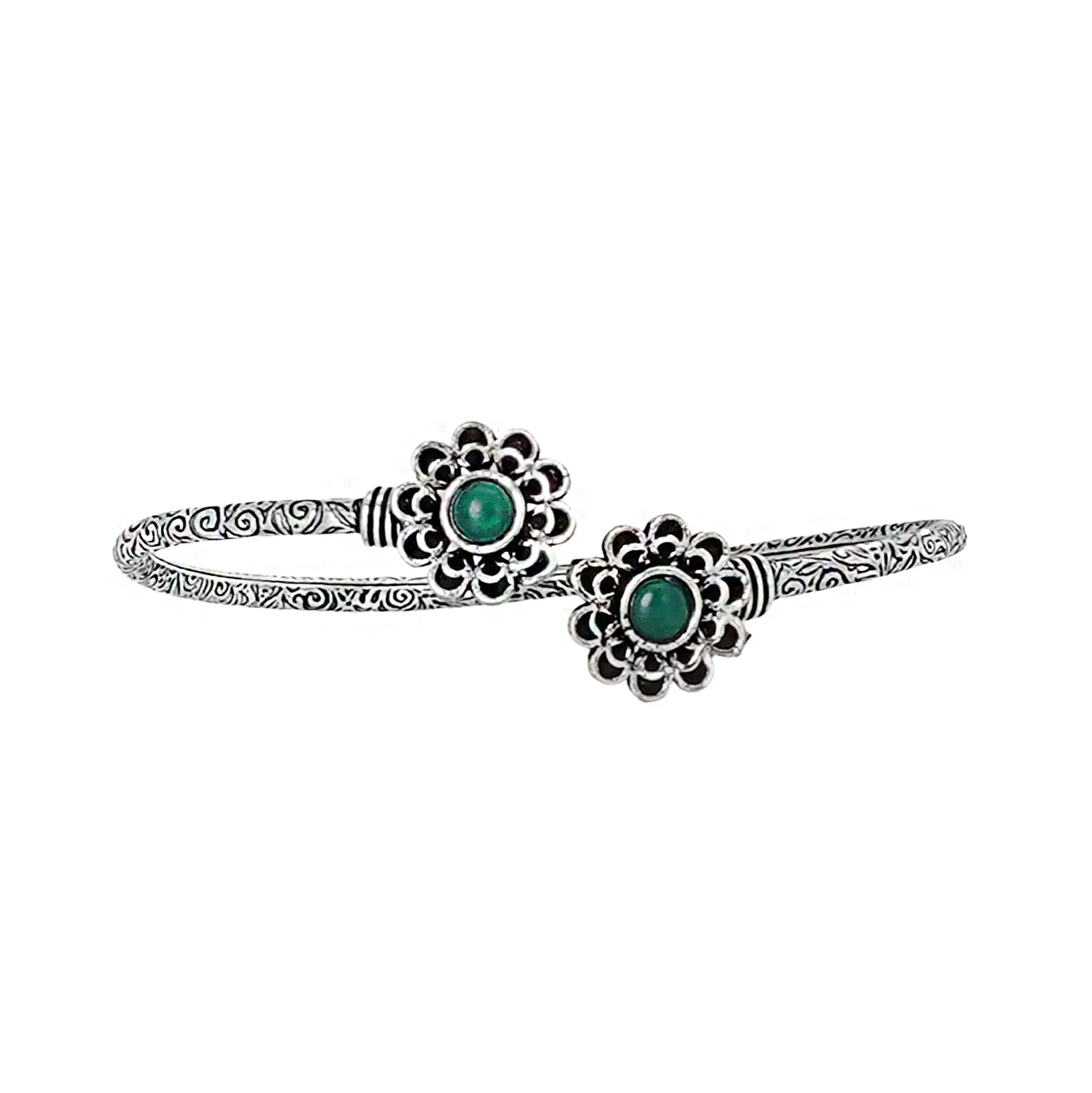 Teejh Chanralatha Silver Oxidised Floral Bracelet