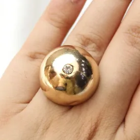 TFC Bold Bead 24K Gold Plated Adjustable Ring