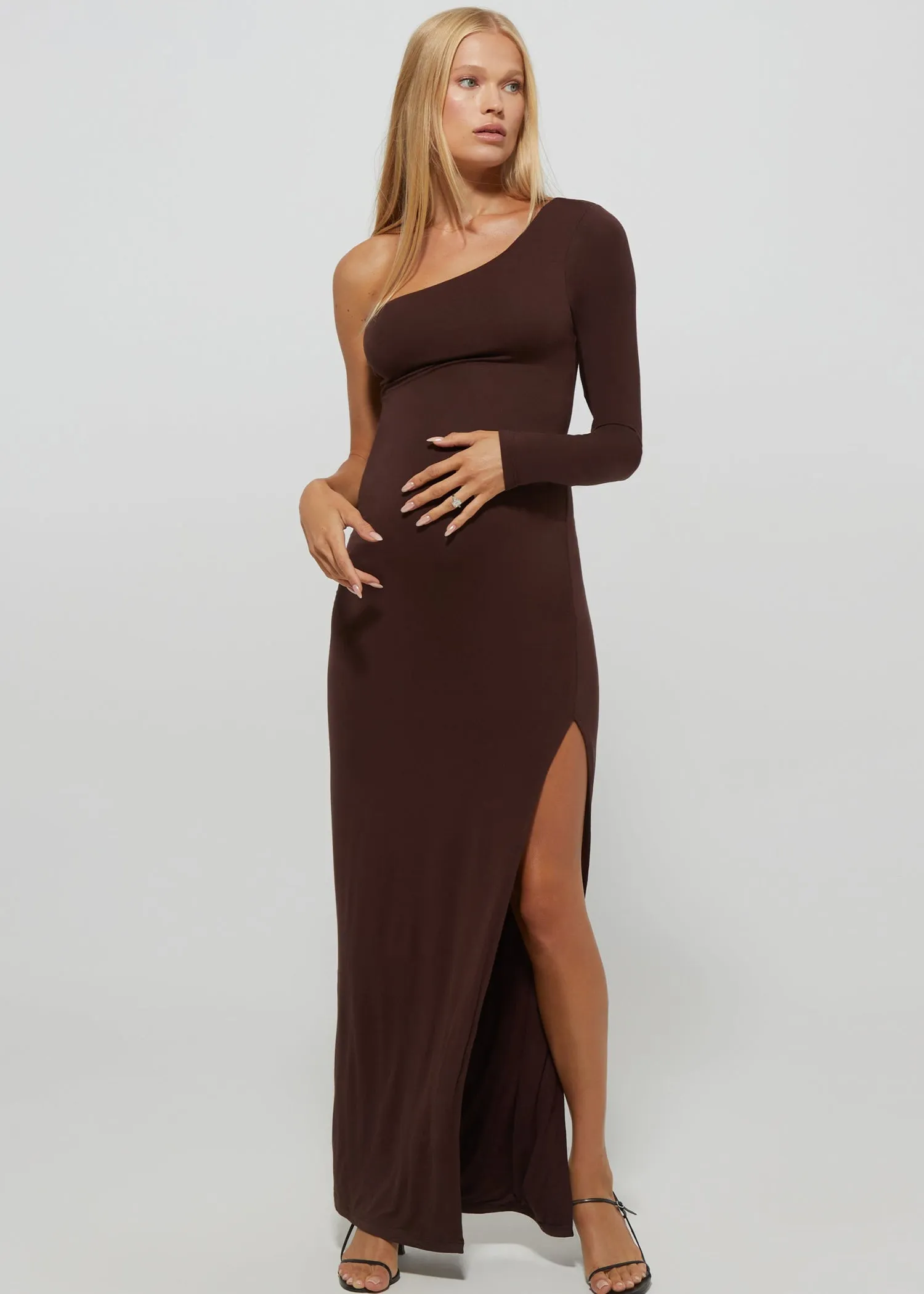 The One Shoulder Evening Maternity Dress