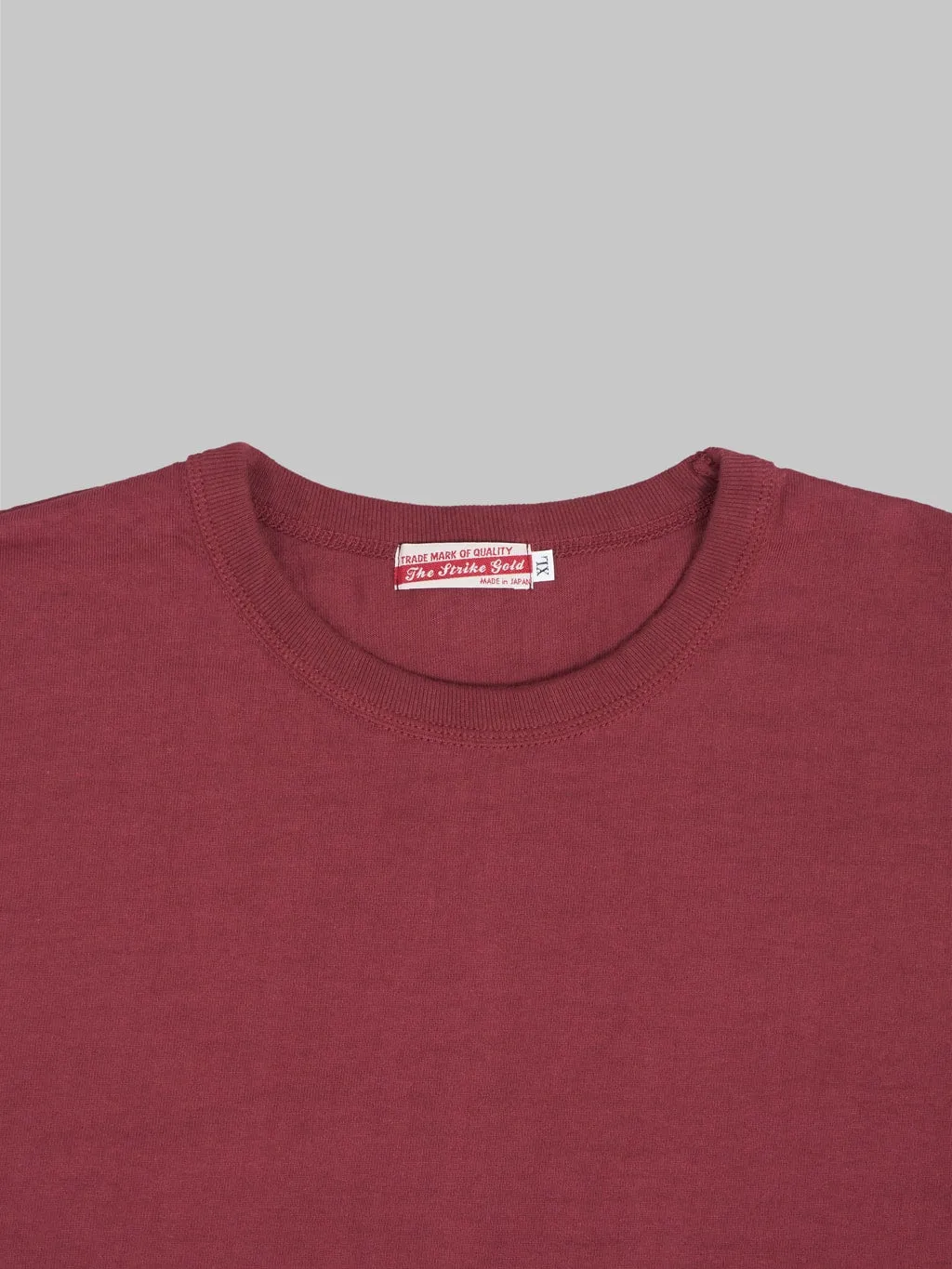 Premium Loopwheeled T-Shirt in Rich Burgundy - Strike Gold Collection