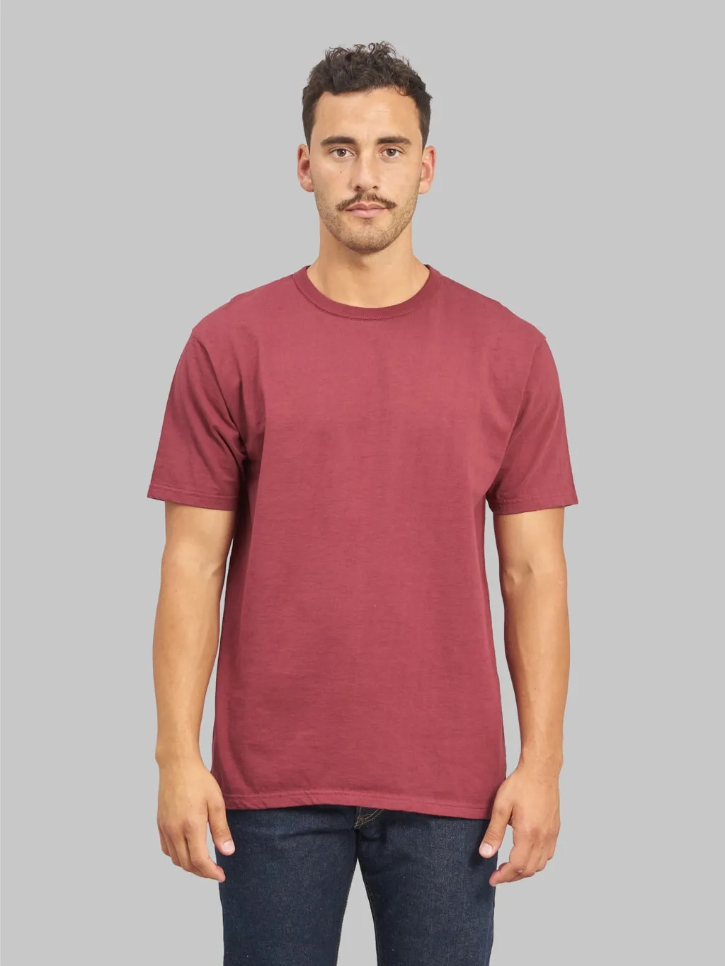 Premium Loopwheeled T-Shirt in Rich Burgundy - Strike Gold Collection