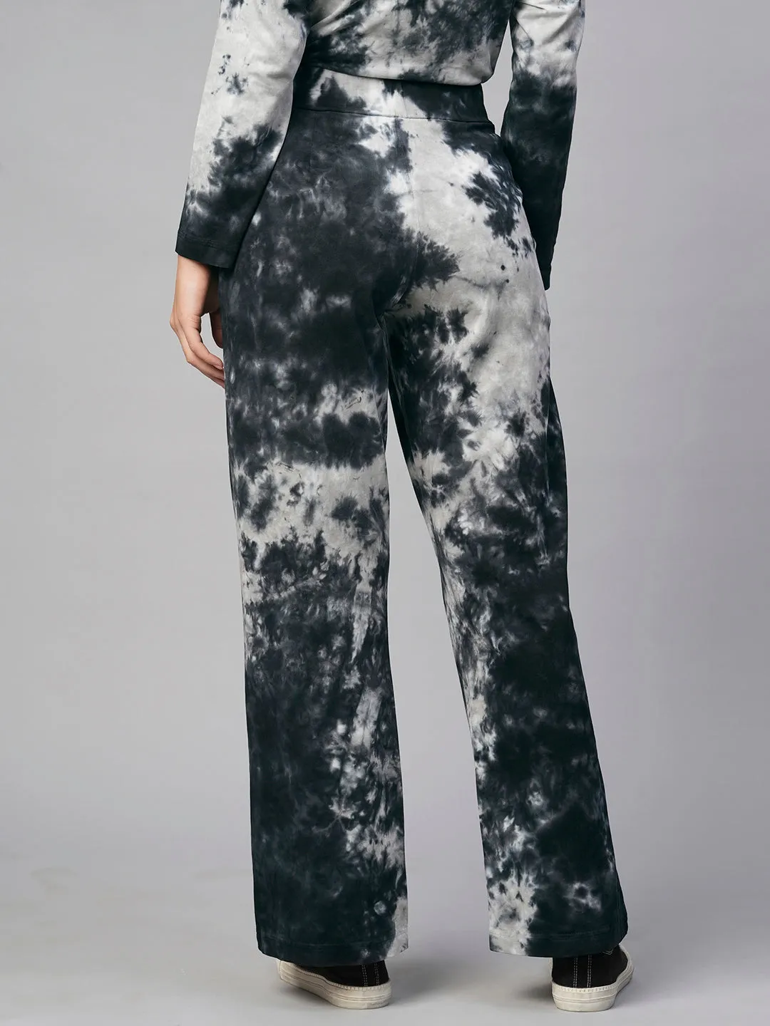 Women's Black Cotton Regular Fit Knit Pant